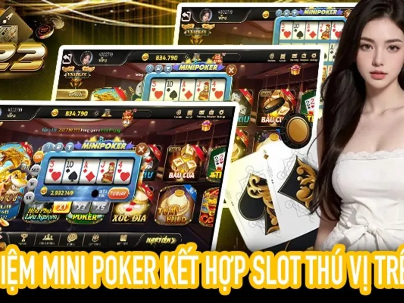 Bàn chơi bài poker với chip và quân bài win55