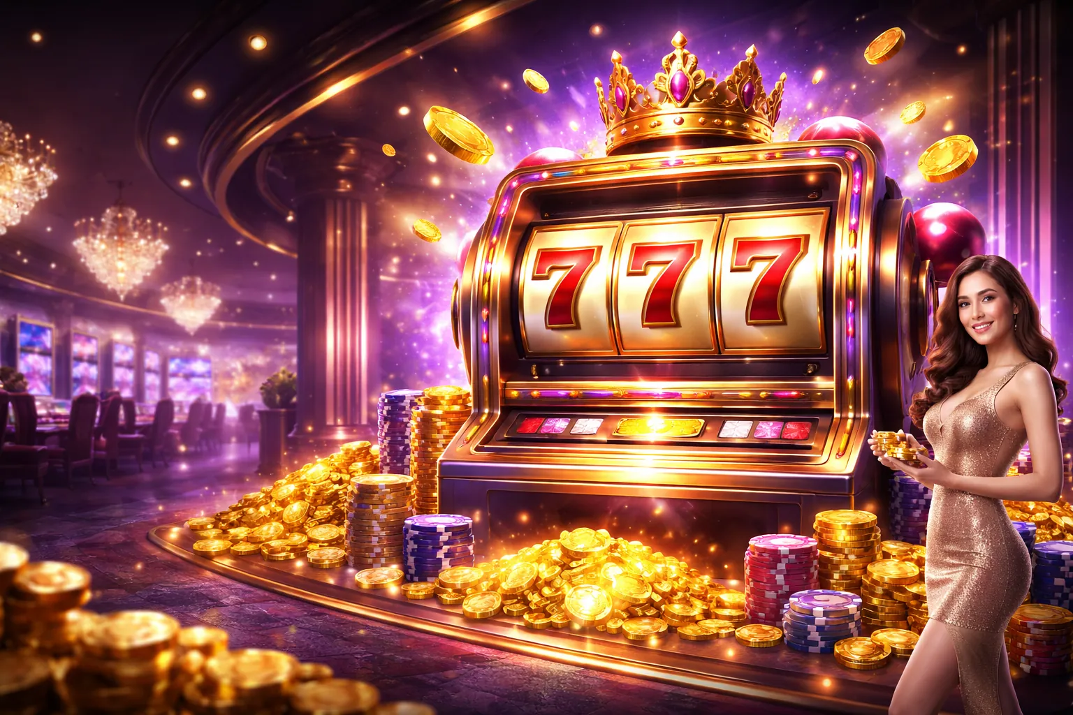 Máy đánh bạc Win55 với các biểu tượng chiến thắng